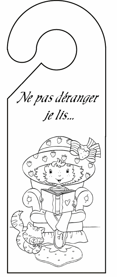 pancarte de porte charlotte aux fraises lit
